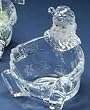 5.5" Icy Crystal Santa Claus Christmas Candy Dish