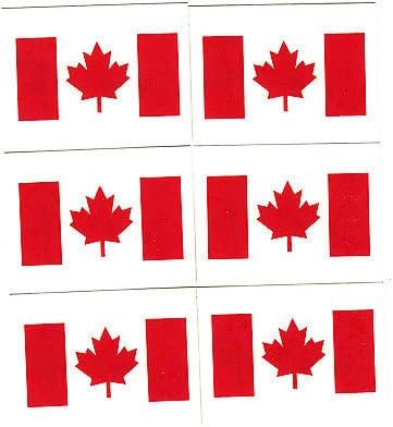 CANADA FLAGS - 6 Pieces Temporary Tattoos/Patriotic, Canada, Flags