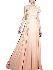 A-line Cap Sleeves One Shoulder Leather/Satin Cocktail Floor Length Lace Beaded Evening Dress/Homecoming Dress/Pageant Dress/Prom Dress/Party Dress/Wedding Dress 