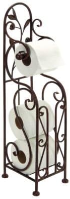 Iron Metal Toilet Paper Tissue Roll Free Standing Holder Reddish/Bronze color