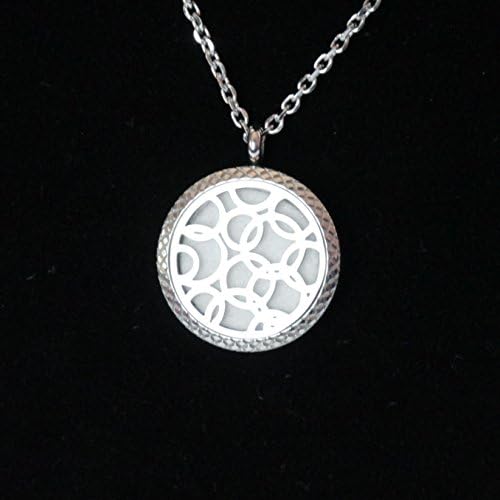 Aromatherapy/Perfume Necklace With Diffusing Locket. Hypo-Allergenic, 316L Surgical Grade Stainless Steel. Includes 24" Chain &amp; 4 Washable Refill Pads.