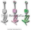 PAVE DRAGONFLY BELLY RING BNADFL26PERI- PERIDOT
