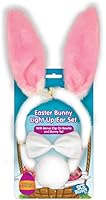 Bunny Ears Deluxe Set - 3pc Easter Bunny Light-up Blinking Ear Set with Clip-on Tail and Bowtie - One Size Fits All