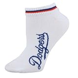L.A. Dodgers White Ladies (529) 9-11 Two Stripe Ankle Socks