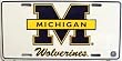 lp - 792 University of Michigan Wolverines College License Plate - 2074