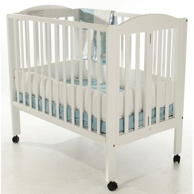 Dream On Me 2 in 1 Portable Folding Stationary Side Crib, White