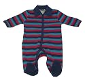 Bright Bots Baby Boy Striped Yarn Dye Babygrow in Navy/Red/Turquiose size 0-3 months