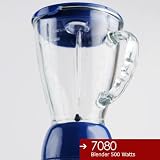 Miallegro 7080 Ice Crushing Blender – 500 Watts, Stainless Steel Base & 50-Ounce Glass Jar
