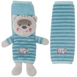 Tuc Tuc Newborn to Toddler Car Seat Harness Pads, Strap Cover Buddies. Raccoon Boy. Magic Forest Collection. Blue.