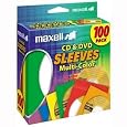 Maxell CD-403 Multi-Color CD/DVD Sleeves, 100 Pack