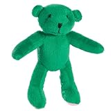 Zanies Plush Teensy Teddy Dog Toy, 7-Inch, Green