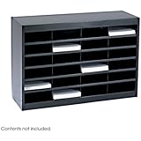 Safco Products 9211BLR E-Z Stor Literature Organizer, 24 Letter Size Compartments, Black