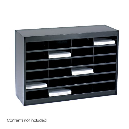 Safco Products E-Z Stor Literature Organizer, 24 Letter Size Compartments, Black (9211BLR) On Sale