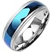 Spikes 316L Stainless Steel ip Blue Stormy Weather Ring