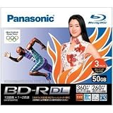 Panasonic 2倍速対応BD-R DL 3枚パック50GB（片面2層） LM-BR50AP3C