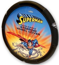Silver Superman Shield Steering Wheel Covers