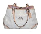 Coach Peyton Patent Leather Embossed Framed Handbag White 23722
