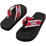 NHL Montreal Canadiens Unisex Basic Flip Flops - Black-Red (Small)