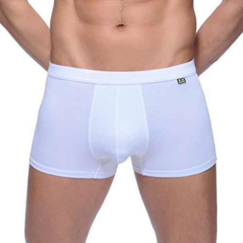 Ruijiang Men's Classics Boxer Brief (White,Medium)