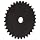 Martin Roller Chain Sprocket, Reboreable, Type A Hub, Single Strand, 25 Chain Size