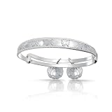 Bling Jewelry Sterling Silver Jingle Bell Butterfly Baby Childrens Bangle Bracelet
