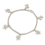 Sterling Silver Rose Diamond Bracelt