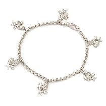 Sterling Silver Rose Diamond Bracelt