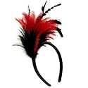 Acosta - Black & Red Feather - Head Band Fascinator / Hair Accessory