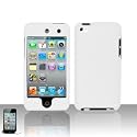 Premium Rubberized Snap-on Hard Crystal Front and Rear Case Cover for Apple iPod Touch 4G, 4th Generation, 4th Gen - white compatible with 8GB / 32GB / 64GB