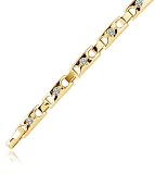Mens Moissanite Bracelet, 14k Gold