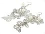 LONG 3.5" Silver Butterfly Pearl Dangle Earrings Fashion Jewelry