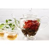 工芸茶（１０粒）＆耐熱ガラスのティーポットギフト 二層茶杯付き トートバックが付いた１６点セット