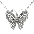 Sterling Silver Pave Style Butterfly Pendant