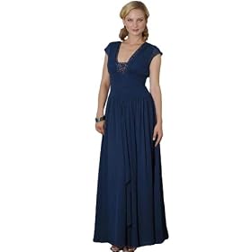 Formal Evening Dress -Mother of Bride & Groom, Wedding, Party, MOB Gown by Sean Collection (7343) MIDBLUE