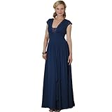 Formal Evening Dress -Mother of Bride & Groom, Wedding, Party, MOB Gown by Sean Collection (7343) MIDBLUE 14