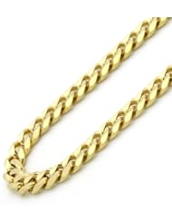 14K Gold 4mm Italian Concaved Curb Chain Necklaces ( Available Length 16", 18", 20", 22", 24")