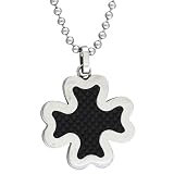 Pugster Jewelry Black Four Leaf Clover Celtic Cross Stainless Steel Pendant Gifts For Men