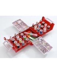 From Amazon.com. Click for details:
 Mini Red Sewing Kit w/ Over 100 Accessories Needles Travel Tape Measure Spool DIY Tools Mini Red Sewing Kit w/ Over 100 Accessories Needles Travel Tape Measure Spool DIY Tools