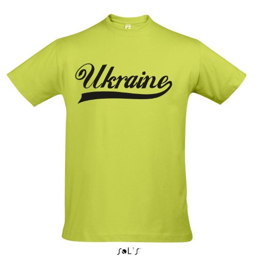 T-Shirt – Ukraine Oldschool Ukraine LÄNDERSHIRT EM / WM FAN Trikot S-XXL , Apple green – schwarz , S