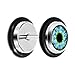 Black Human Eye Brilliant Blue Explosion Iris Stainless Steel Cheater Plug Pair