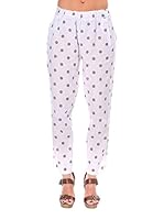 100% lino Pantalón Lauren (Blanco)