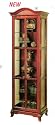 All new item Cherry finish wood curio cabinet with glass shelves and glass doors
