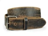 1 3/4 Genuine Vintage Retro Distressed Leather Belt - Interchangeable buckle