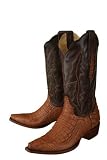 Resistol Ranch 'M3150' Crocodile Cowboy Boots Mens - Tan