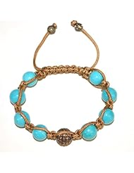 Sterling Silver Natural Gemstone Beads Macrame Bracelet Fashion Jewelry