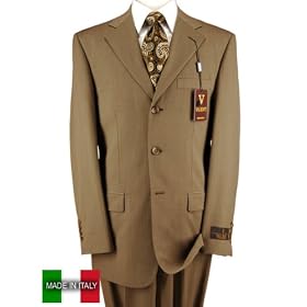 Valenti Men Suits Italian Super 150s Merino Wool Hand Tailored Made in Italy Canvas Front Complete Jacket and Pants Taupe Brown