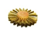 BRASS WIRE BRUSH .003" STRANDS X 4" DIAMETER STRAIGHT 3 ROW