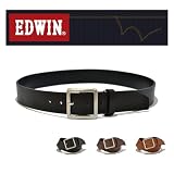 【ベルト専門店ベルトラボ】 『EDWIN -エドウィン-』40mm幅に四角いギャリソンバックル、定番ベーシックデザイン、こだわりイタリア牛革のレザーベルト BLED0004