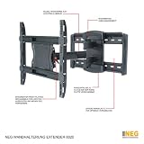Profi Universal TV-Wandhalterung ExTender 6020 Aluminium, schwenk-, neig- und ausziehbar, 32-50 Zoll, VESA 100-400