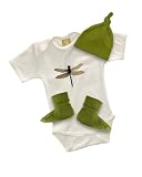 B-baby Welcome SS Onesie Gift Set, 6 - 12m, Olive - Dragonfly